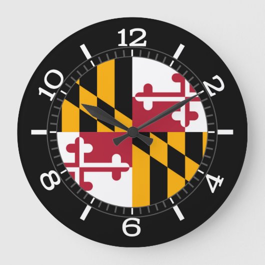 Dynamische Maryland State Flag op een Grote Klok (Voorkant)