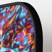 Dynamische Meerkleurige Abstracte Kosmische Textuu Pickleball Paddle (Links Detail)