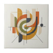 Dynamische Mid-Century Modern Abstract #2 ID1224 Tegeltje (Voorkant)