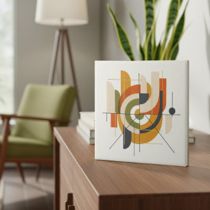 Dynamische Mid-Century Modern Abstract #2 ID1224 Tegeltje