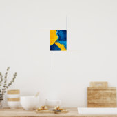 Dynamische mix van gele, blauwe en oranje accenten poster (Keuken)