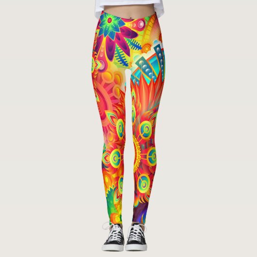 Dynamische Mode Fractal Colorful Leggings (Voorkant)