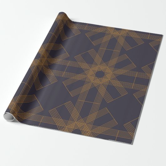 Dynamische, moderne, koele, abstracte lijnpatroonk cadeaupapier (Uitgerold)