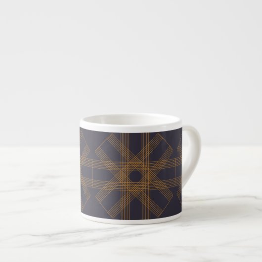 Dynamische, moderne, koele, abstracte lijnpatroonk espresso kop (Voorkant rechts)