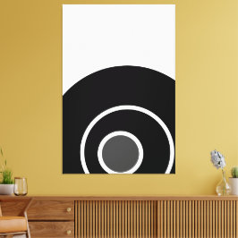 Dynamische moderne zwart wit grijs concentrische k canvas afdruk