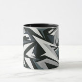 Dynamische monochrome geometrische kunst mok (Midden)