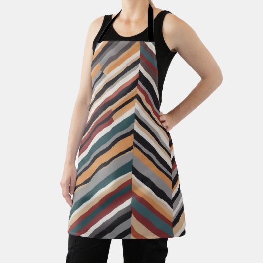 Dynamische multi kleur zigzag strepen schort (Insitu)