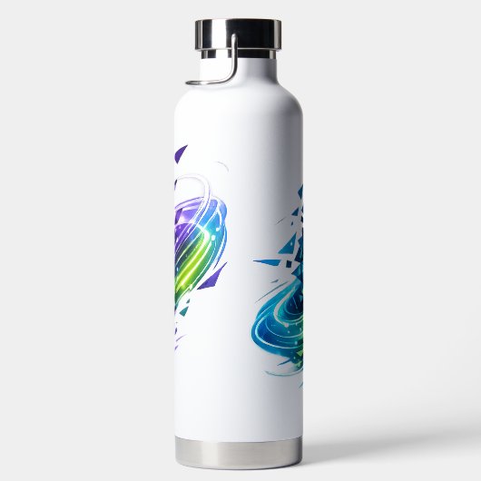 Dynamische Neon Abstracte Voetbal Waterfles (Rechts)