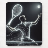 Dynamische Neon tennisspeler Muismat (Voorkant)