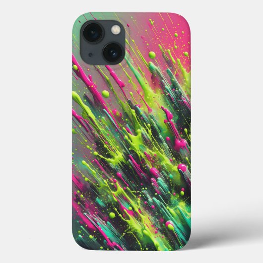 Dynamische Neon Verf Spat Telefhoesje Levendig Roz Case-Mate iPhone Case (Achterkant)