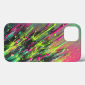 Dynamische Neon Verf Spat Telefhoesje Levendig Roz Case-Mate iPhone Case (Achterkant (horizontaal))