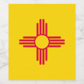Dynamische Nieuwe Vlag van de Staat Mexico Grafisc Wijn Etiket (Enkel label)