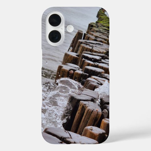 Dynamische Ocean Wave Seawall iPhone Case (Achterkant)