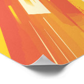 Dynamische Oranje en gele strepen Poster (Hoek)