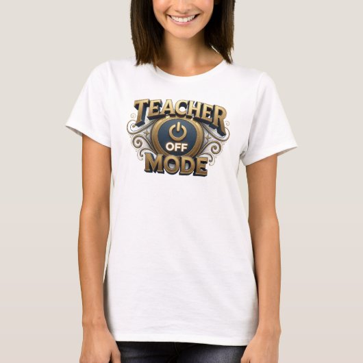 Dynamische Oranje TEACH MODE OFF Kunstprint T-shirt (Voorkant)