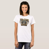 Dynamische Oranje TEACH MODE OFF Kunstprint T-shirt (Voorkant volledig)