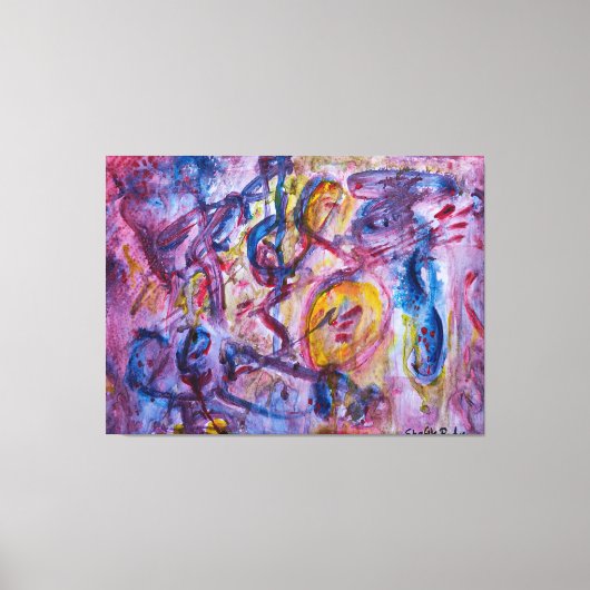 Dynamische overlappingen van violette en blauwe ti canvas afdruk (Voorkant)