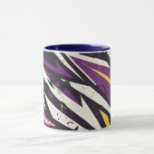 Dynamische Paarse en gele geometrische Abstracte k Mok (Midden)