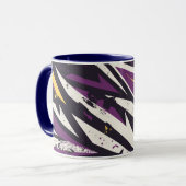 Dynamische Paarse en gele geometrische Abstracte k Mok (Voorkant links)