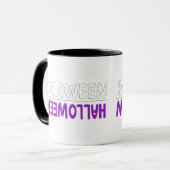 Dynamische Paarse Halloween-tekst met gedurfde ene Mok (Voorkant links)