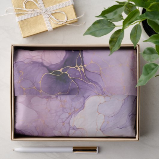 Dynamische Paarse perzik & gouden Waterverf Tissuepapier (Geschenk)