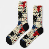 Dynamische Paint Splatter Soks met Modern Abstract Sokken (Links)