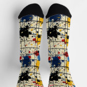 Dynamische Paint Splatter Soks met Modern Abstract Sokken (Top)