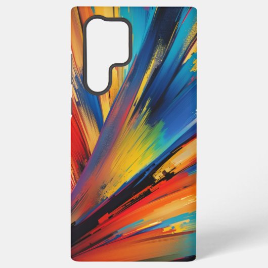 Dynamische penseelstreek moderne kunst samsung galaxy hoesje (Achterkant)