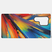 Dynamische penseelstreek moderne kunst samsung galaxy hoesje (Achterkant horizontaal)
