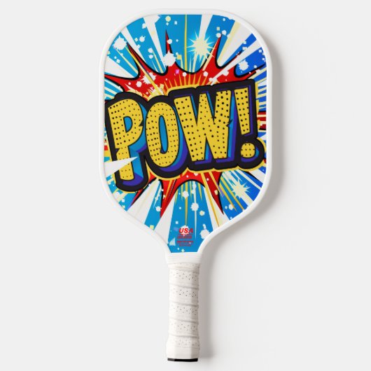 Dynamische 'POW' Comic-Style Pickleball Paddle (Achterkant)