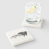 Dynamische Pugs, Tafel Schaduw Stenen Onderzetter (Zijkant)