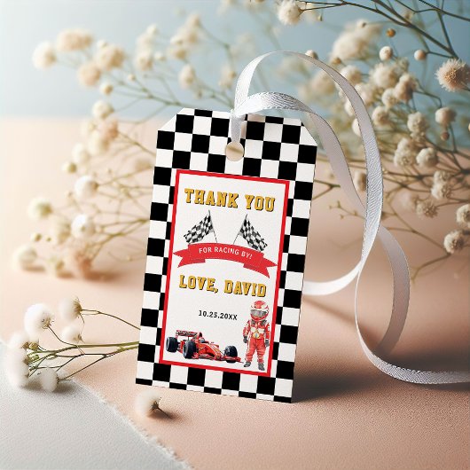 Dynamische Race Day Dank je wel Cadeaulabel