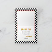 Dynamische raceauto bedankkaart (Binnen)