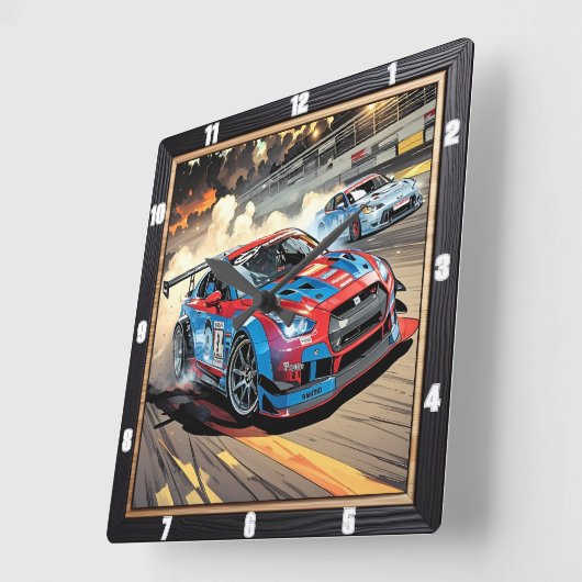 Dynamische raceauto's snelheid vierkante klok (Hoek)