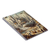 Dynamische retrofuturistische ruimtepoort Sci-Fi Notitieboek (Rechterzijde)