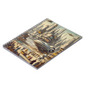 Dynamische retrofuturistische ruimtepoort Sci-Fi Notitieboek (Linkerzijde)