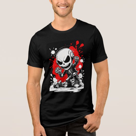 Dynamische Robot Art T-shirt - Urban Manga Flair (Voorkant)