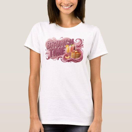 Dynamische Rode BRUNCH TIJD Aangepaste T-shirt (Voorkant)