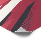 Dynamische rode en zwarte Abstracte strepen Poster (Hoek)