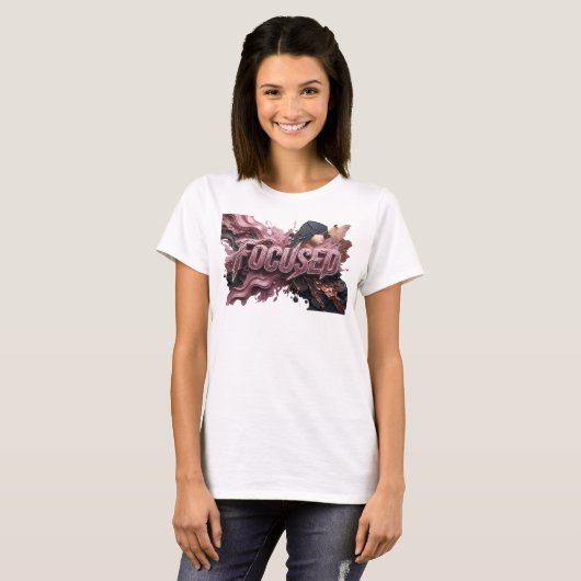 Dynamische Rode FOCUSED Statement T-shirt (Voorkant volledig)