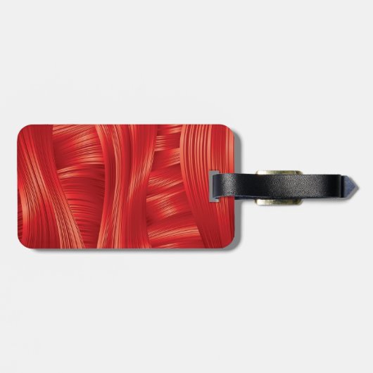 Dynamische rode spiertextuur Abstract Bagagelabel (Achterkant horizontaal)
