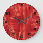 Dynamische rode spiertextuur Abstract Grote Klok (Voorkant)