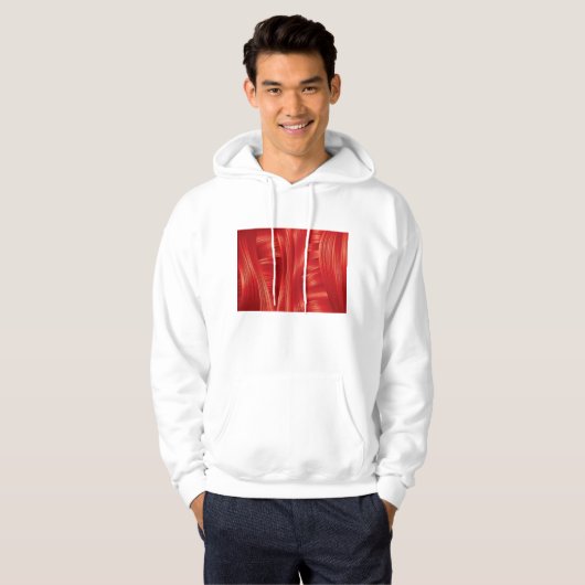 Dynamische rode spiertextuur Abstract Hoodie (Voorkant volledig)
