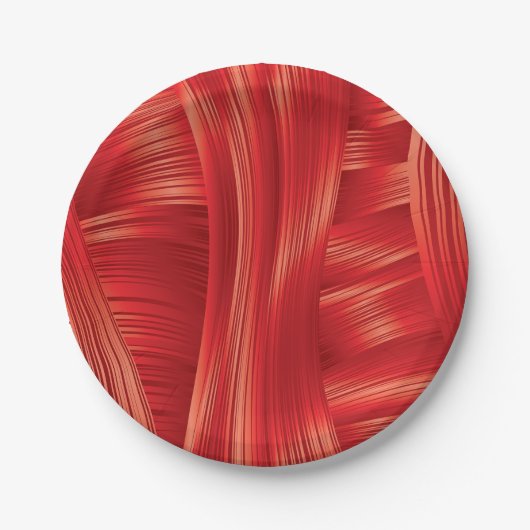 Dynamische rode spiertextuur Abstract Papieren Bordje (Voorkant)