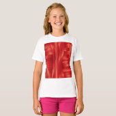 Dynamische rode spiertextuur Abstract T-shirt (Voorkant volledig)