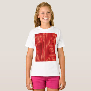 Dynamische rode spiertextuur Abstract T-shirt