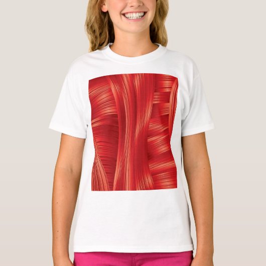 Dynamische rode spiertextuur Abstract T-shirt (Voorkant)