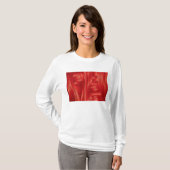 Dynamische rode spiertextuur Abstract T-shirt (Voorkant volledig)