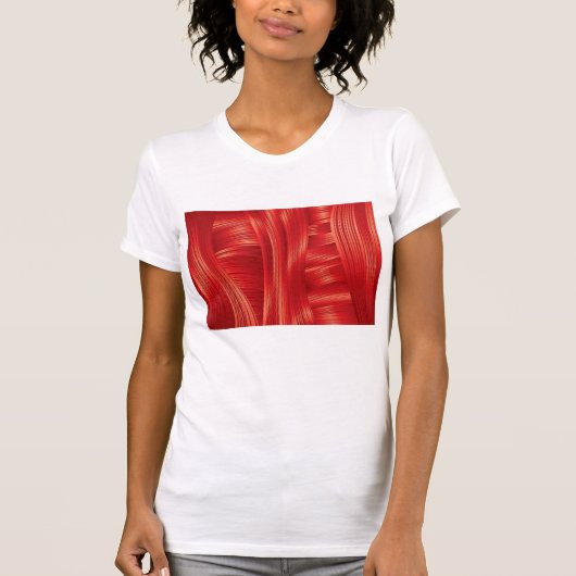 Dynamische rode spiertextuur Abstract T-shirt (Voorkant)