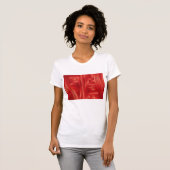 Dynamische rode spiertextuur Abstract T-shirt (Voorkant volledig)